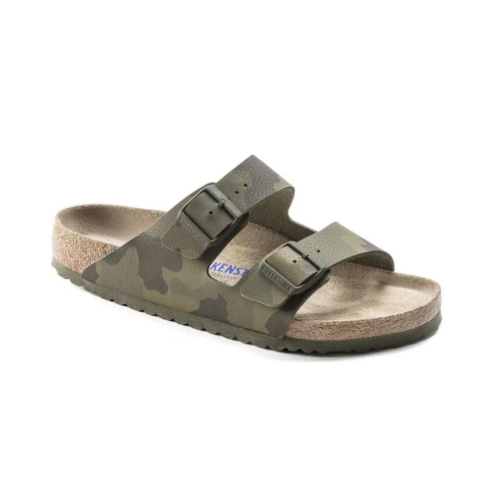 NEW BIRKENSTOCK women's arizona birko-flor sandal in desert soil camo green